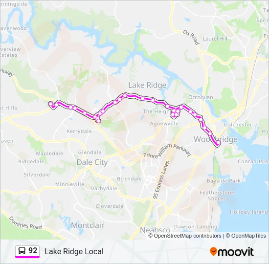 92 Bus Line Map