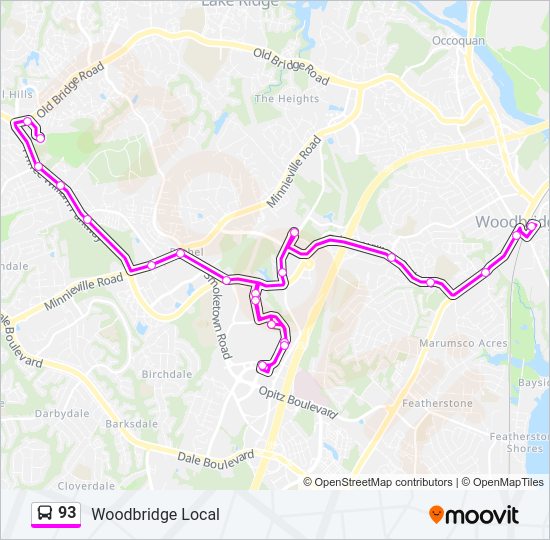 93 Bus Line Map