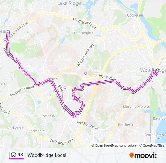 93 Bus Line Map