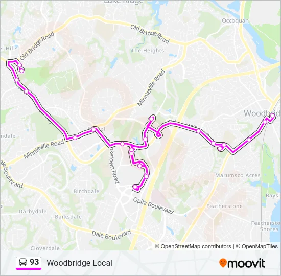 93 Bus Line Map
