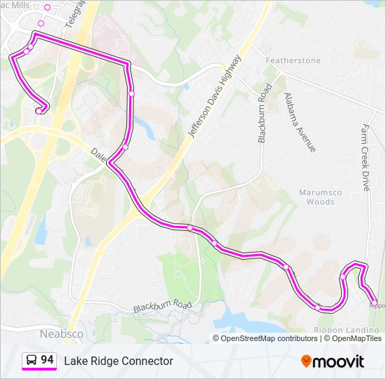 94 bus Line Map