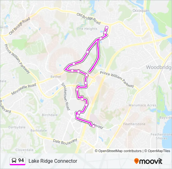 94 Bus Line Map