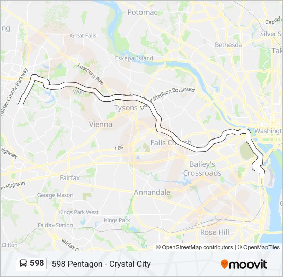 598 Bus Line Map