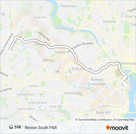 598 Bus Line Map