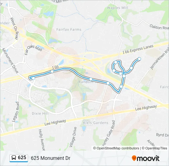 625 Bus Line Map