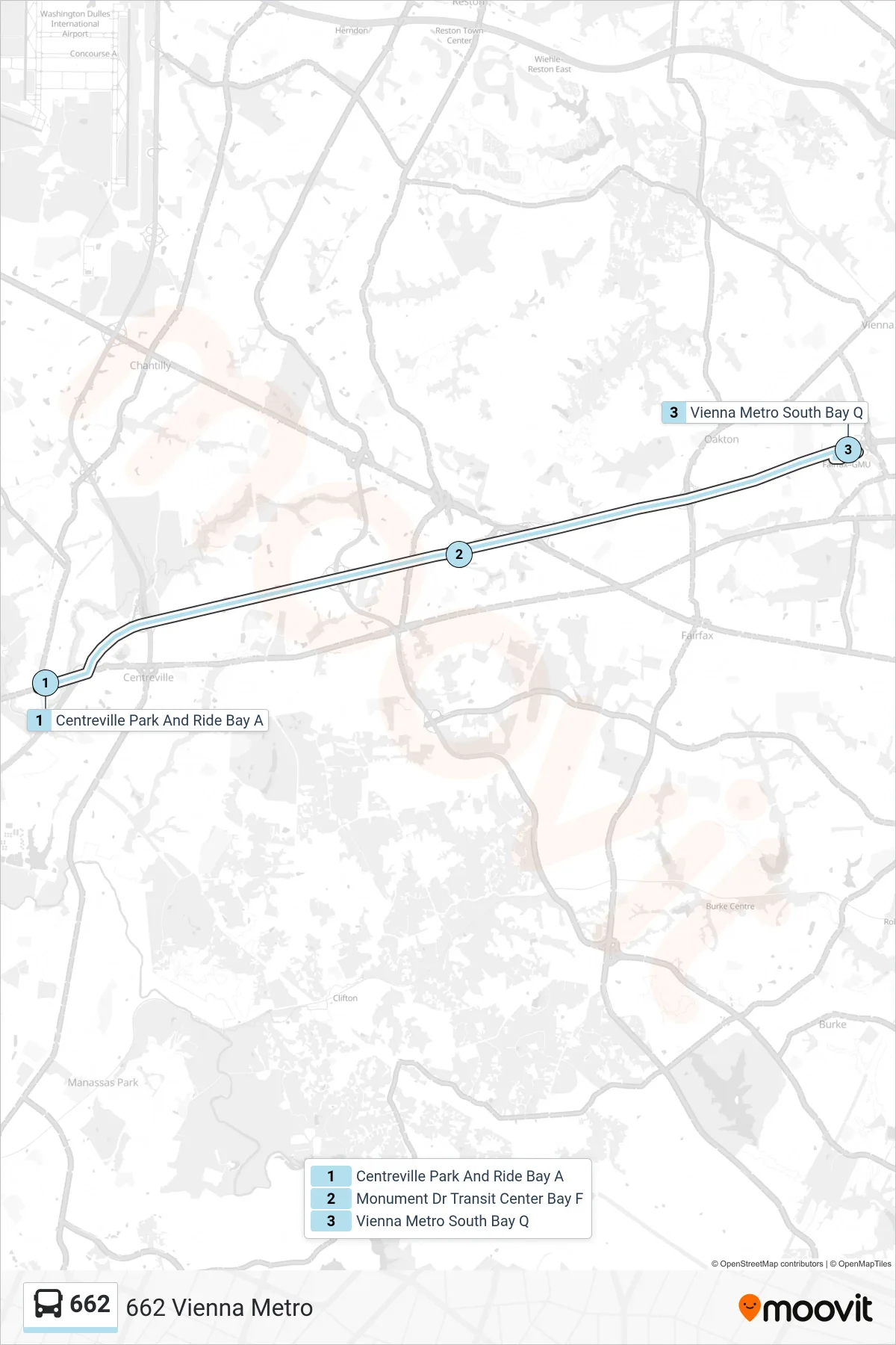 662 bus Line (662 Vienna Metro) route and stops on a map