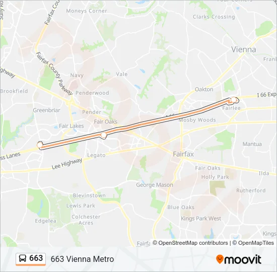 663 Bus Line Map
