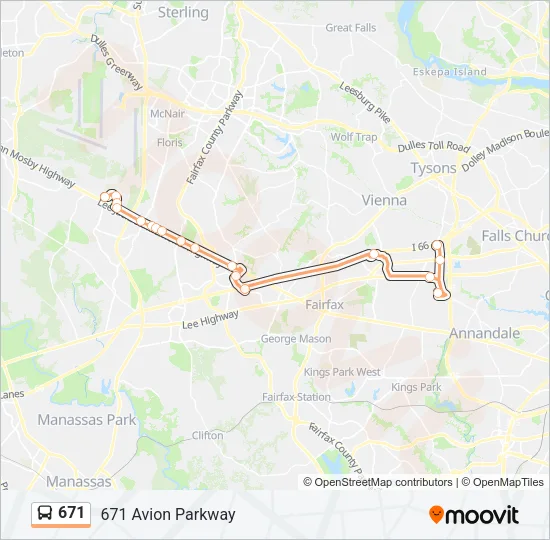 671 Bus Line Map