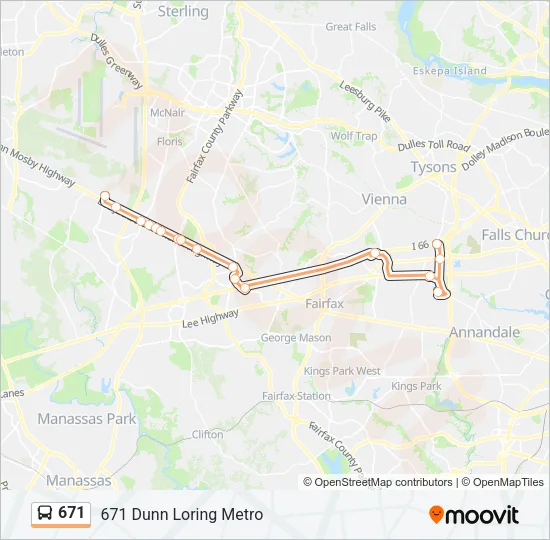 671 Bus Line Map