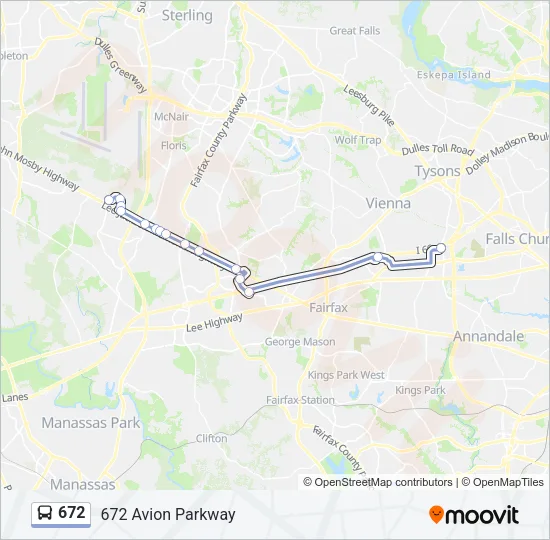 672 Bus Line Map
