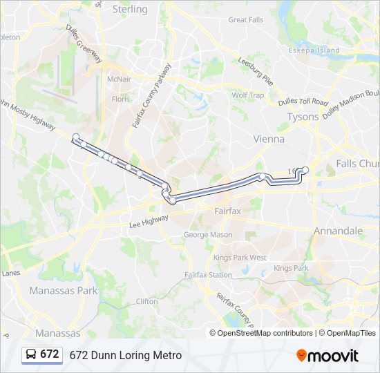 672 Bus Line Map