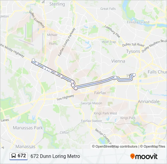 672 Bus Line Map