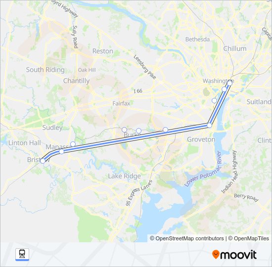 MANASSAS LINE Train Line Map