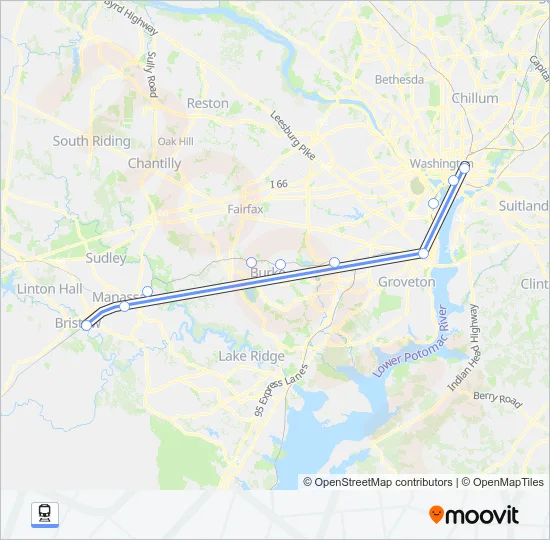MANASSAS LINE Train Line Map
