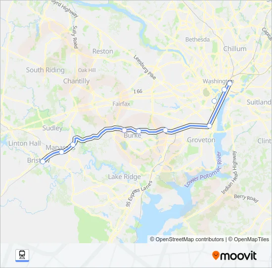 MANASSAS LINE Train Line Map