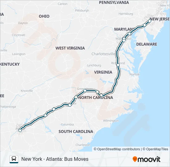 GREYHOUND US0670D Bus Line Map