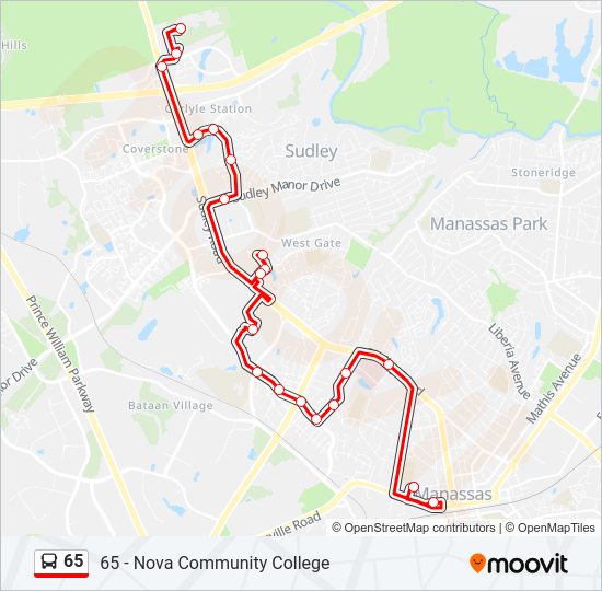 65 Bus Line Map