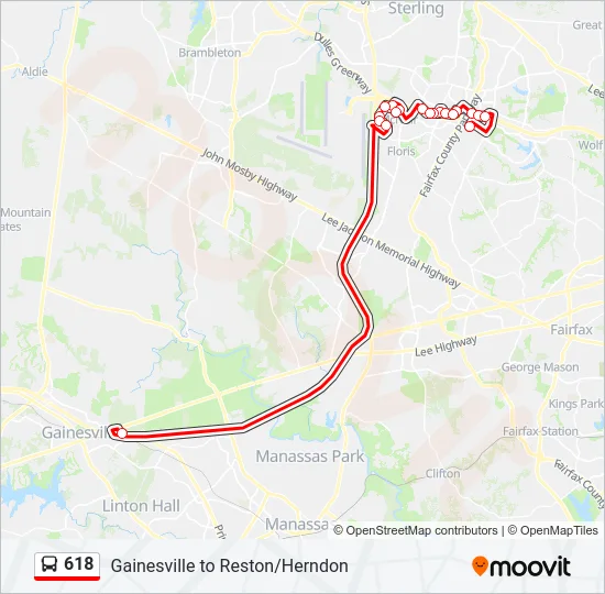 618 Bus Line Map
