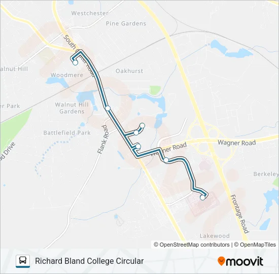 RICHARD BLAND COLLEGE CIRCULAR Bus Line Map