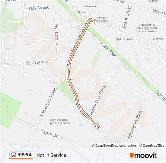 9999A Bus Line Map