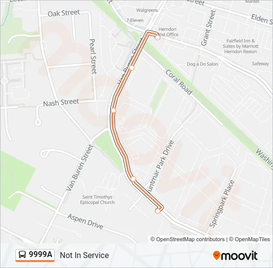 9999A Bus Line Map