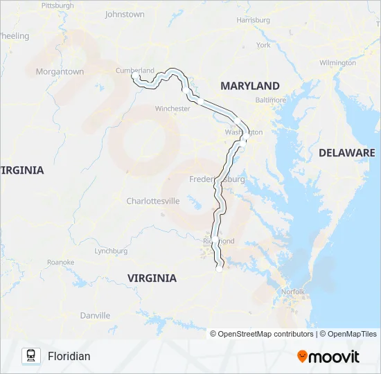 FLORIDIAN Train Line Map
