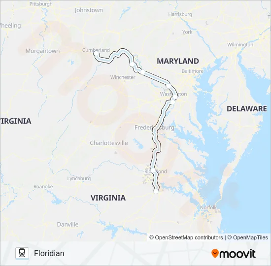 FLORIDIAN Train Line Map