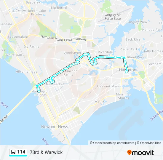 114 Bus Line Map