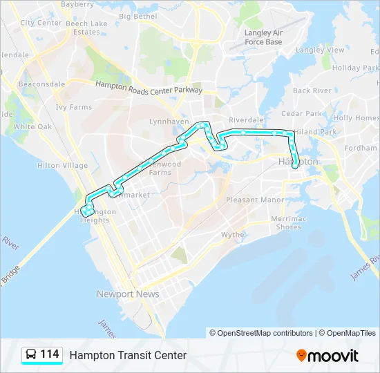 114 Bus Line Map