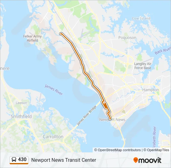 Mapa de 430 de autobús