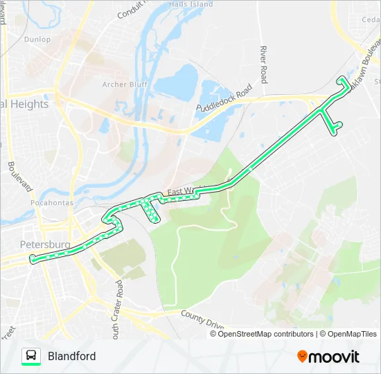 BLANDFORD Bus Line Map