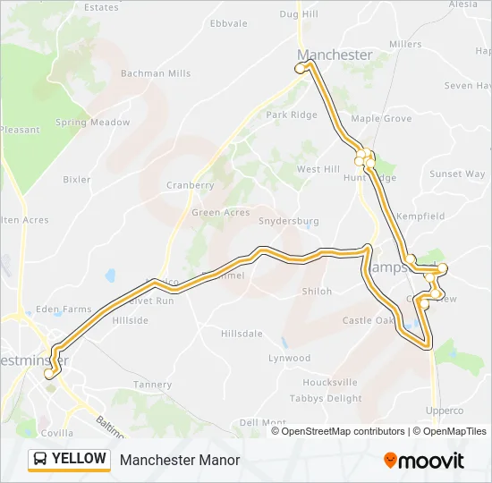 YELLOW Bus Line Map