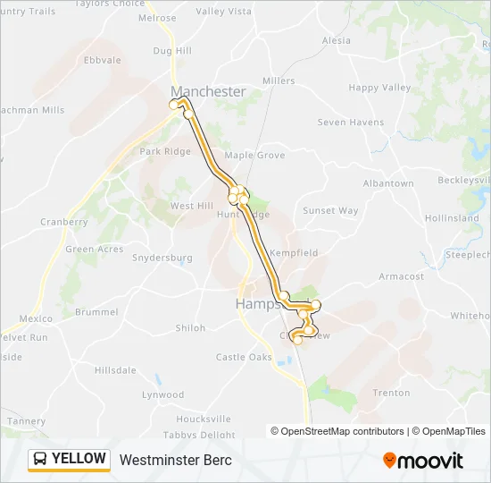 YELLOW Bus Line Map