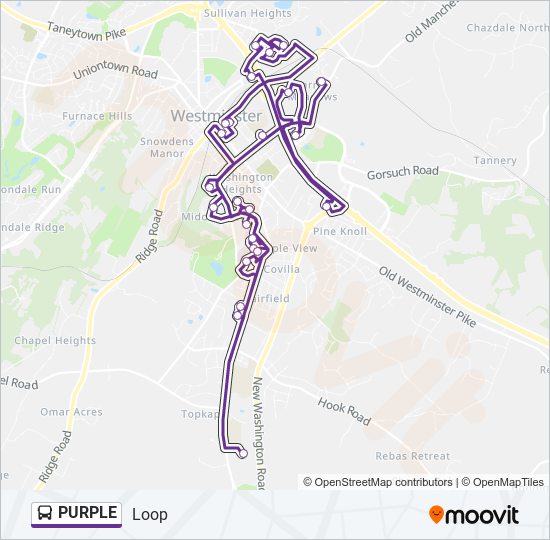 Mapa de PURPLE de autobús