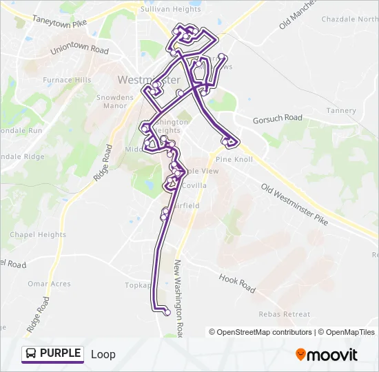 PURPLE Bus Line Map