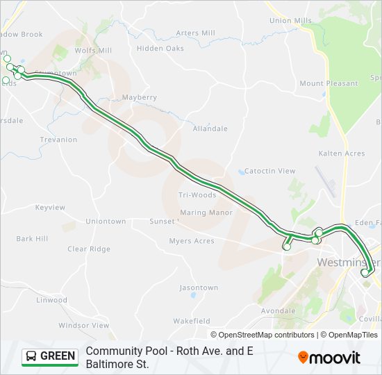 GREEN Bus Line Map