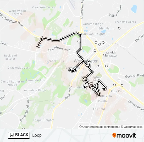 BLACK Bus Line Map