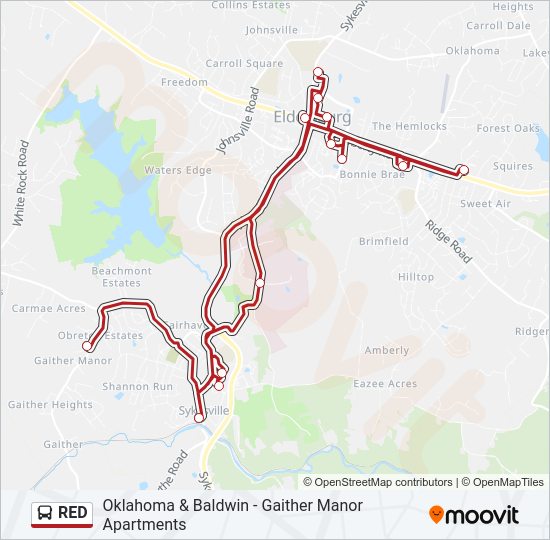 RED Bus Line Map