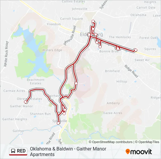 RED Bus Line Map