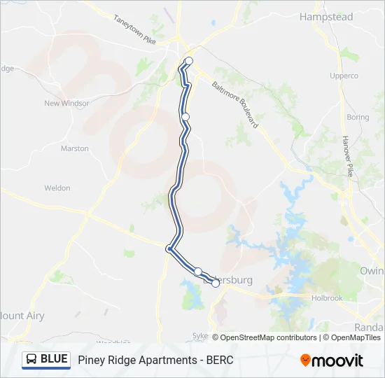 BLUE Bus Line Map
