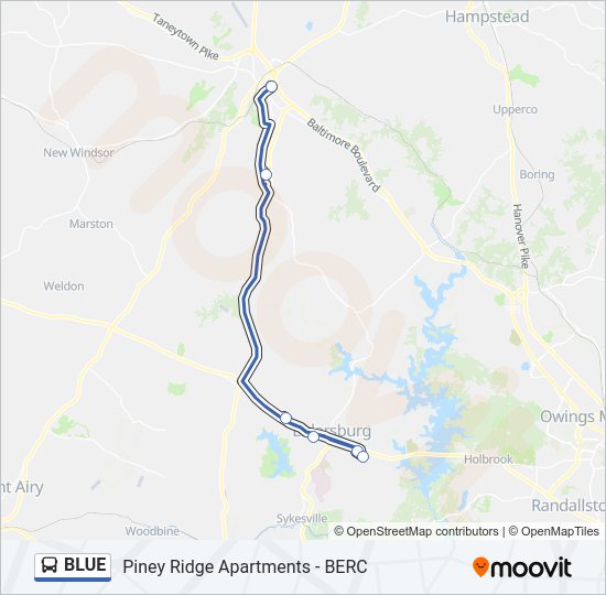 BLUE Bus Line Map