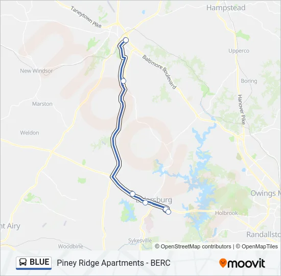 BLUE Bus Line Map