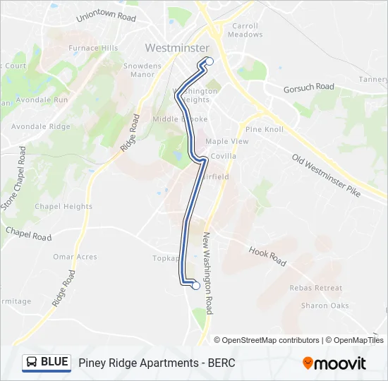 BLUE Bus Line Map