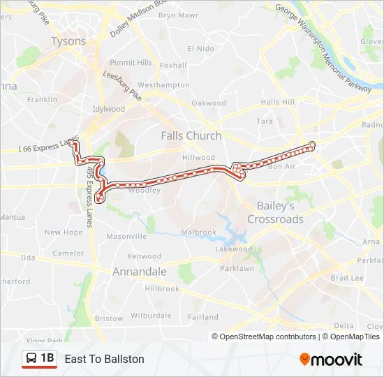 1B Bus Line Map