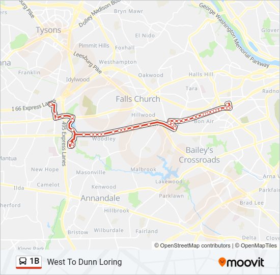 1B Bus Line Map