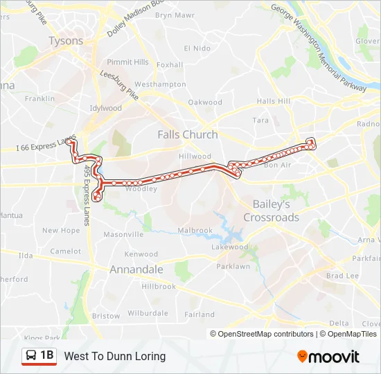 1B Bus Line Map