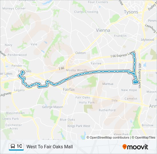 1C Bus Line Map