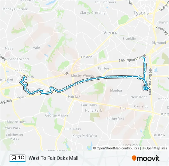 1C Bus Line Map
