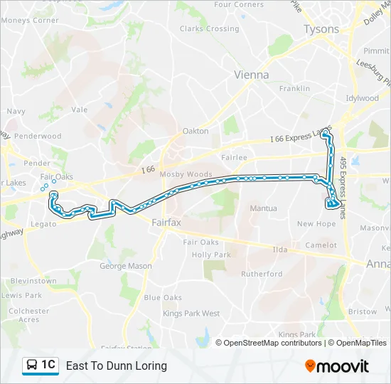 1C Bus Line Map
