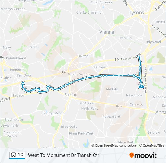 1C Bus Line Map